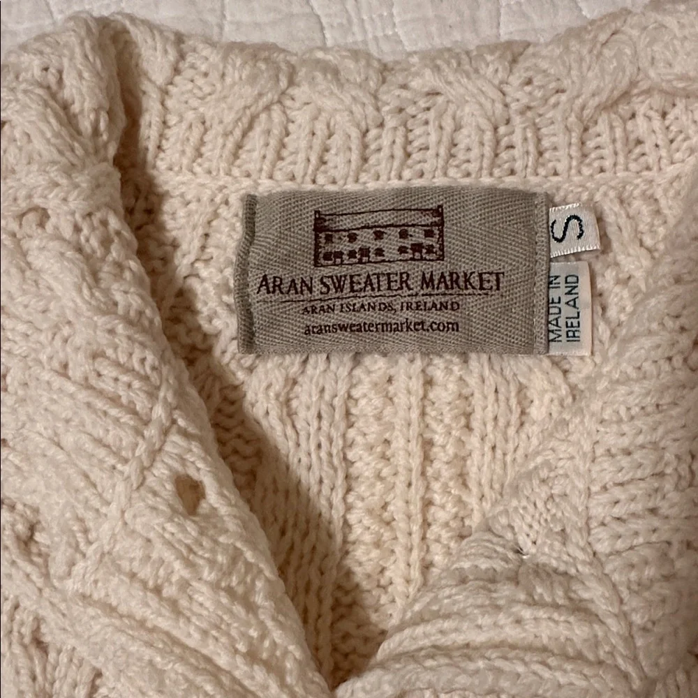 Aran Sweater Market Cable Knit Tunic Length Cardigan - Picture 2 of 7